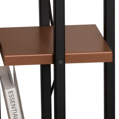 Gulvlampe Shelf, sort/kobber, stof, højde 130 cm, E27^Opviq Online