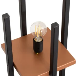 Gulvlampe Shelf, sort/kobber, stof, højde 130 cm, E27^Opviq Online