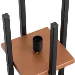 Gulvlampe Shelf, sort/kobber, stof, højde 130 cm, E27^Opviq Online