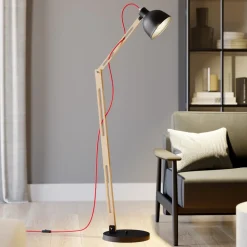 Lamkur Gulvlamper|Gulvlamper>Gulvlampe Skansen, justerbar, sort