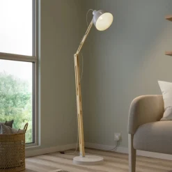 Gulvlampe Skansen, justerbar, hvid^Lamkur Discount