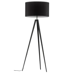 Euluna Gulvlampe Tago, treben, skærm sort/sølv