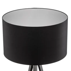 Euluna Gulvlampe Tago, treben, skærm sort/sølv