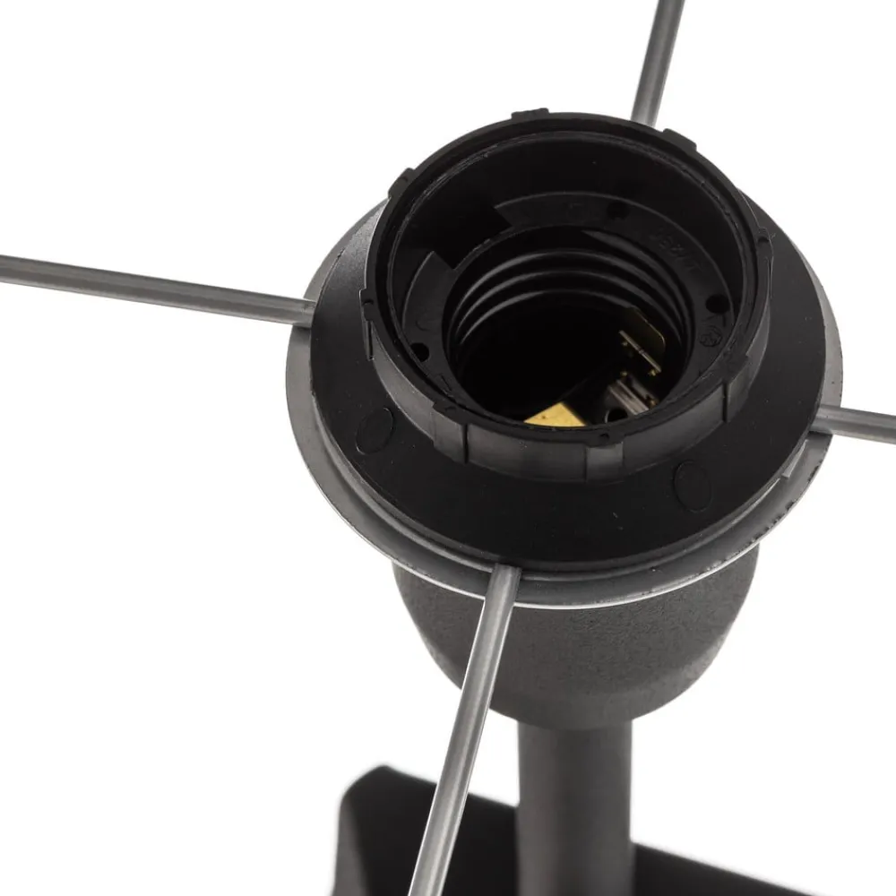 Euluna Gulvlampe Tago, treben, skærm sort/sølv