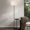 Näve Gulvlampe Tordis, sort/hvid, tekstil, højde 157 cm Hylde