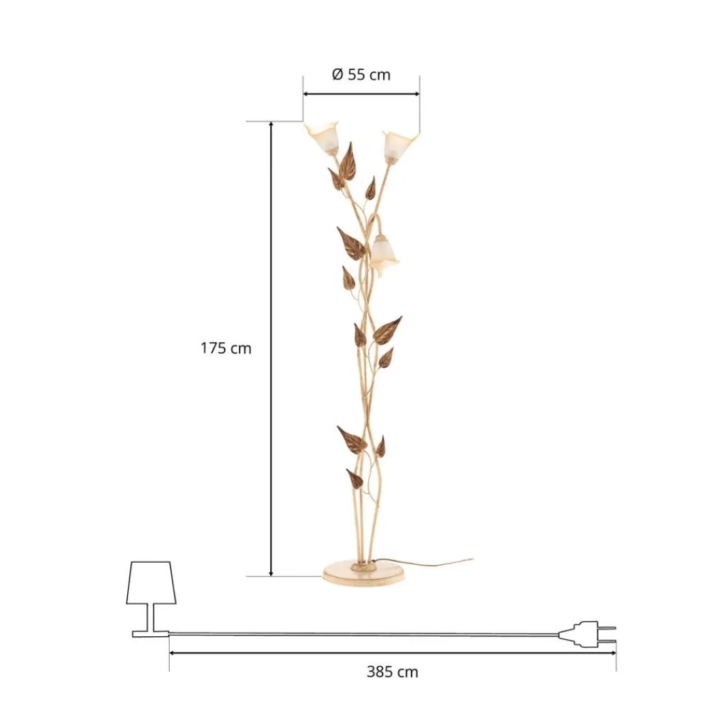 Gulvlampe Vanda i florentinsk stil, elfenben^ONLI Sale