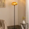 Domiluce Gulvlamper|Gulvlamper>Gulvlampe Vento, sort/guld, metal, Ø 40 cm, E27