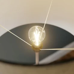 Gulvlampe Vera med stofskærm og sten-dekor^ONLI