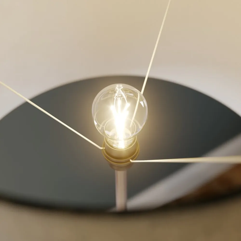 Gulvlampe Vera med stofskærm og sten-dekor^ONLI