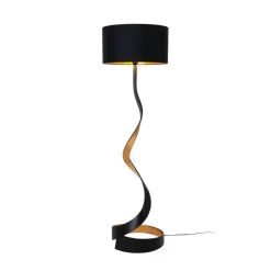 Gulvlampe Vortice, sort/guld, højde 157 cm, jern^Holländer Best
