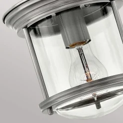 Hadrian Mini udendørs loftslampe, antik nikkel/klar^Quintiesse Discount