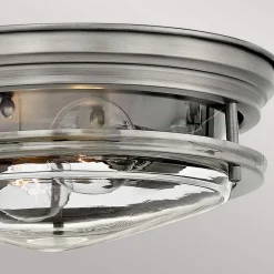 Quintiesse Hadrian udendørs loftslampe, antik nikkel/klar