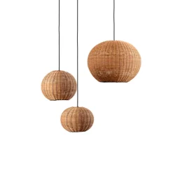 Haka pendellampe med rattan-skærm, Ø 25 cm^FARO BARCELONA Discount