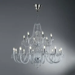 HALE krystallysekrone m. 18 pærer^Searchlight Clearance