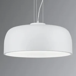Trio Lighting Halvskålformet pendellampe Baron i mat hvid