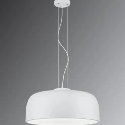 Trio Lighting Halvskålformet pendellampe Baron i mat hvid