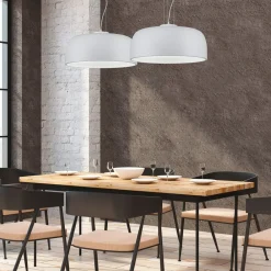 Trio Lighting Halvskålformet pendellampe Baron i mat hvid