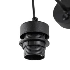 Harmony væglampe, sort, naturlig jute, med afbryder^TK Lighting Sale