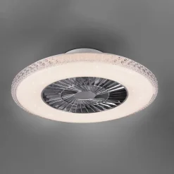Reality Leuchten Loftventilatorer>Harstad LED-loftventilator, krystalramme