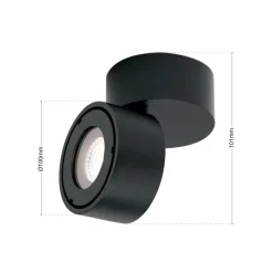 Harvey udendørs spotlampe, sort, Ø 10 cm, trykstøbt aluminium^ORION