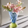 Hübsch Møbel Og Interiør>Abyss-vase, blå, glas, højde 29 cm, Ø 20 cm