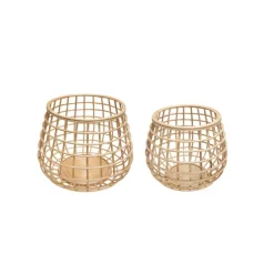 Hübsch Møbel Og Interiør>Energikurve, sæt med 2, rattan, Ø 45 & 60 cm