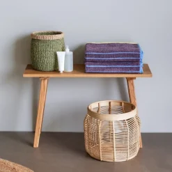 Hübsch Møbel Og Interiør>Luna kurve, sæt med 2, rattan, naturfarvet, Ø 34 & 44cm