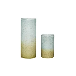 Hübsch Møbel Og Interiør>Shimmer-vase, sæt med 2, glas, blå/brun