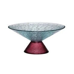 Stor sød glasskål, blå/rød, glas, Ø 25 cm^Hübsch Outlet