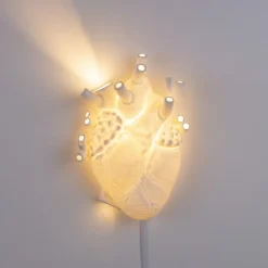 Heart Lamp LED-væglampe af porcelæn, hvid^SELETTI Outlet