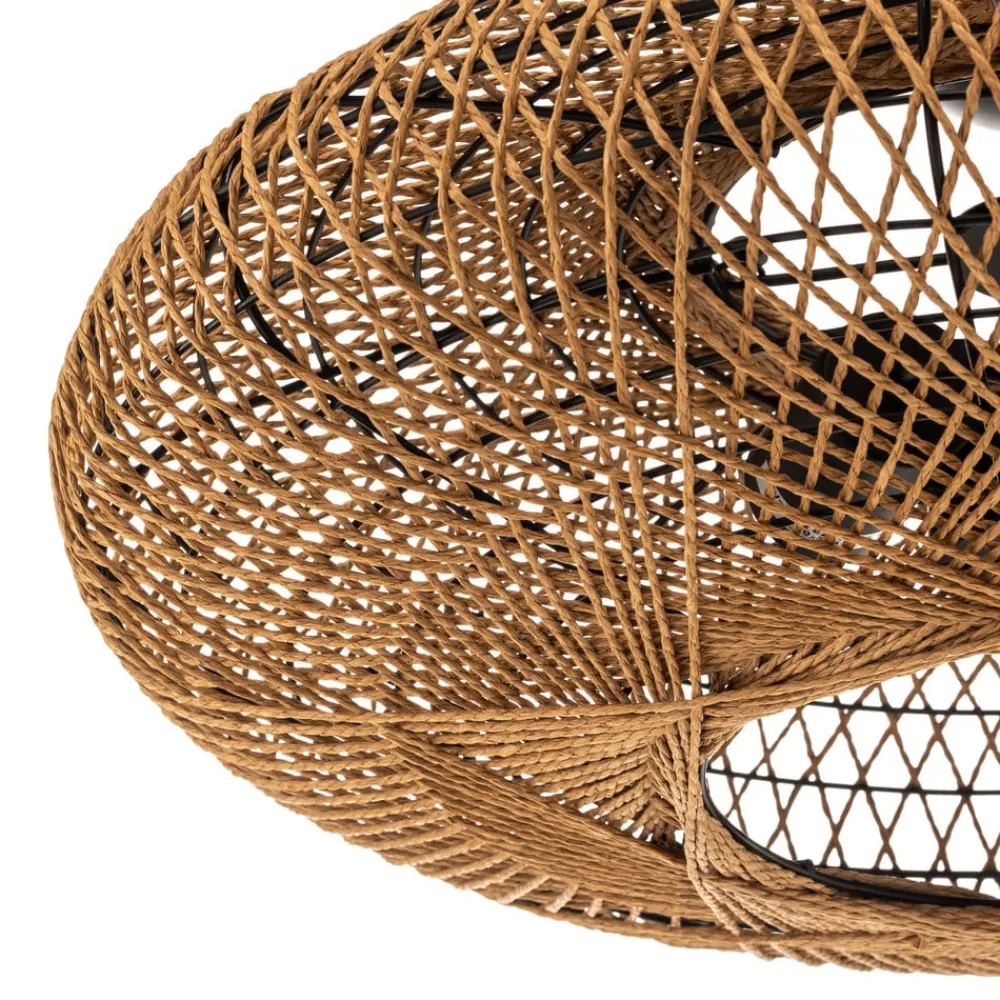 Trio Lighting Hedda loftlampe af sisal og metal