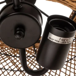 Trio Lighting Hedda loftlampe af sisal og metal