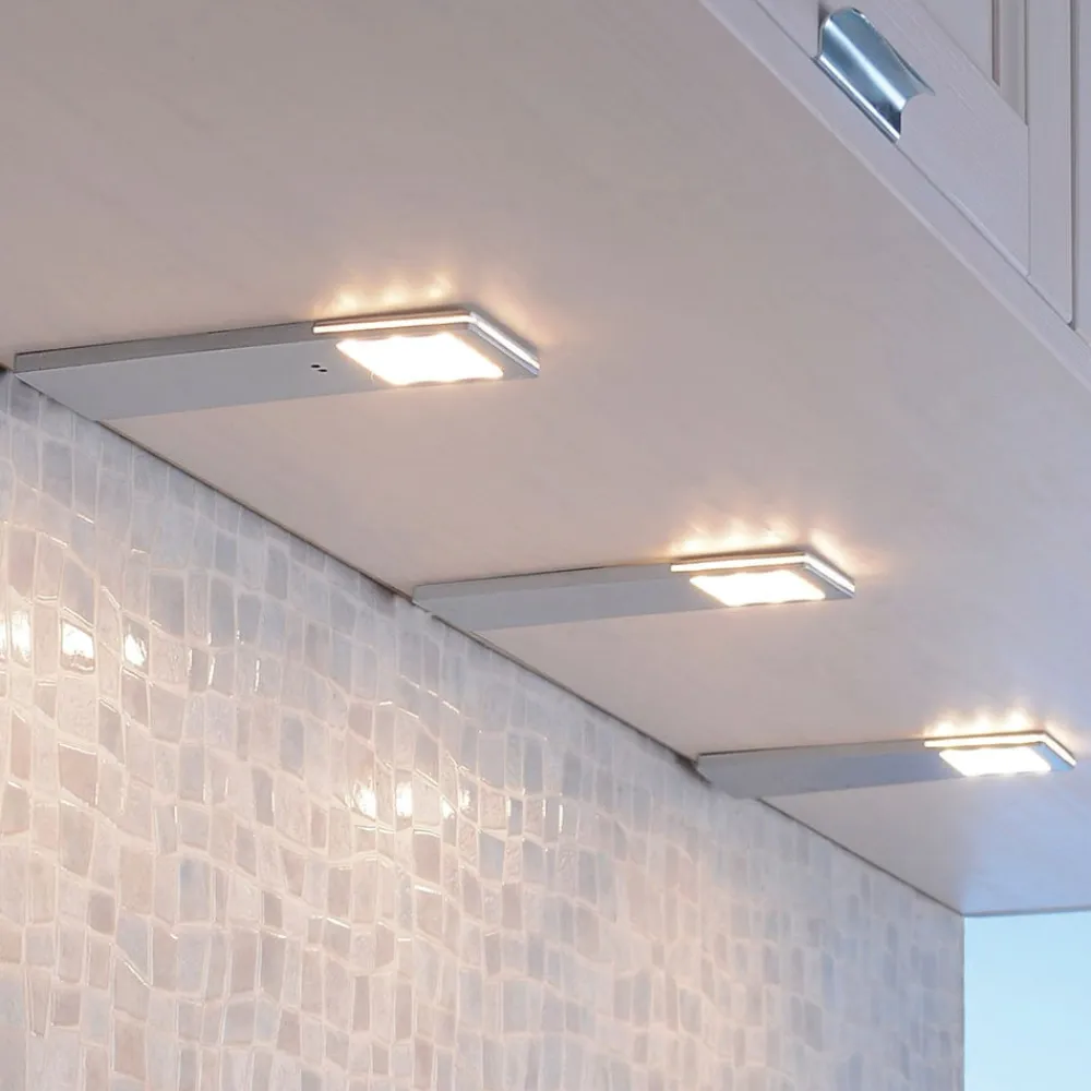 Paul Neuhaus Helena LED-møbellampe, 19 x 7 cm, sæt med 3, sensor, metal