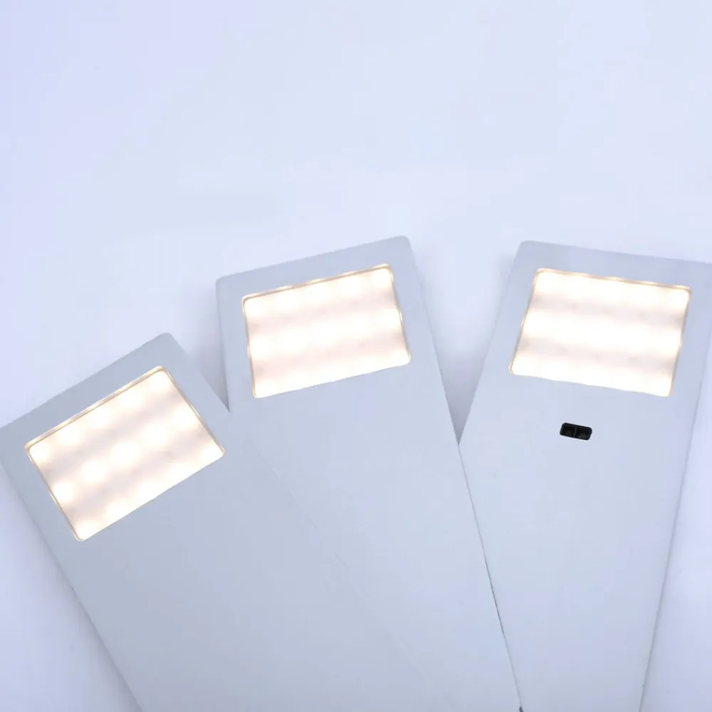 Paul Neuhaus Helena LED-møbellampe, 19 x 7 cm, sæt med 3, sensor, metal