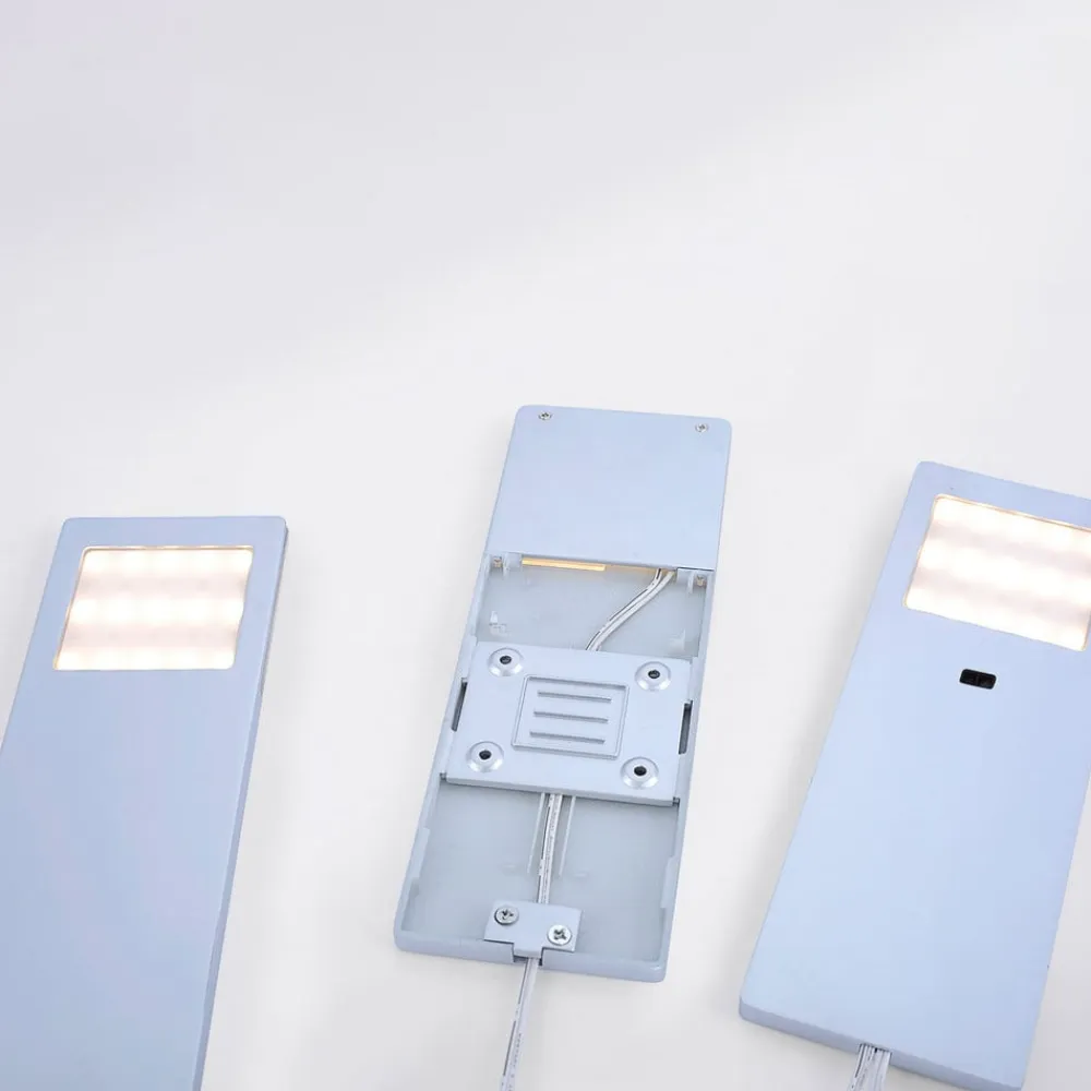 Paul Neuhaus Helena LED-møbellampe, 19 x 7 cm, sæt med 3, sensor, metal