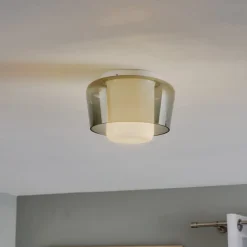 Helestra Loftlamper>Canio - loftlampe i glas, røggrå