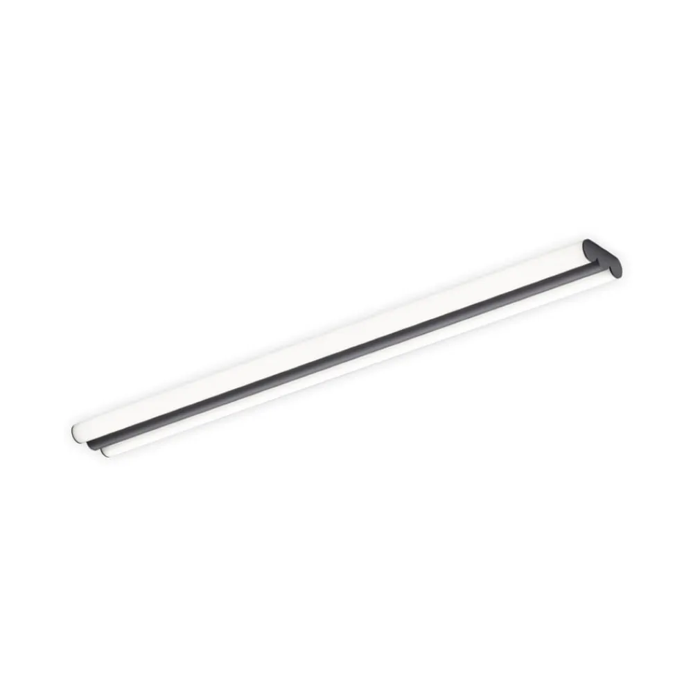 Helestra LED-spejllampe LOOM, længde 90 cm, sort, IP44