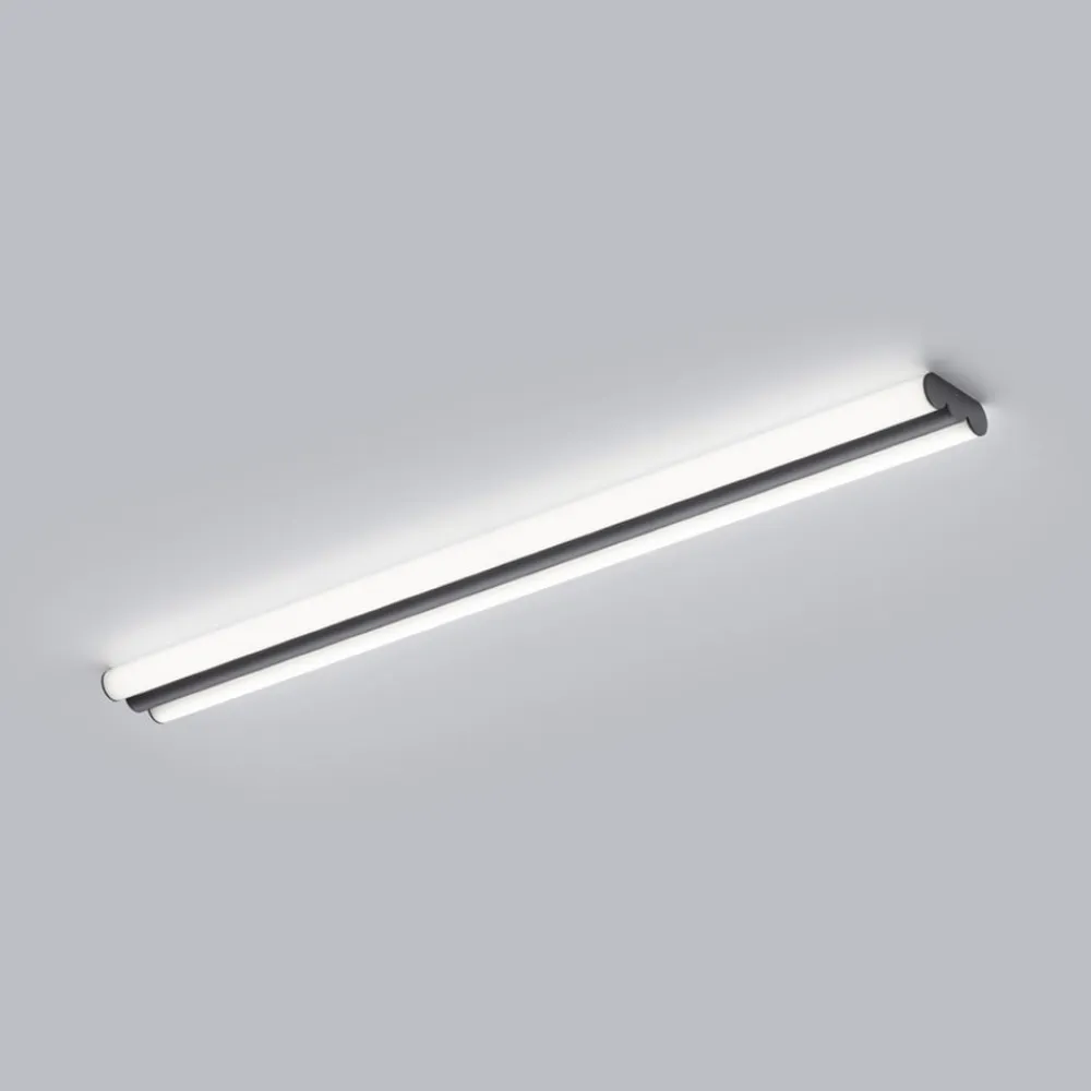 Helestra LED-spejllampe LOOM, længde 90 cm, sort, IP44