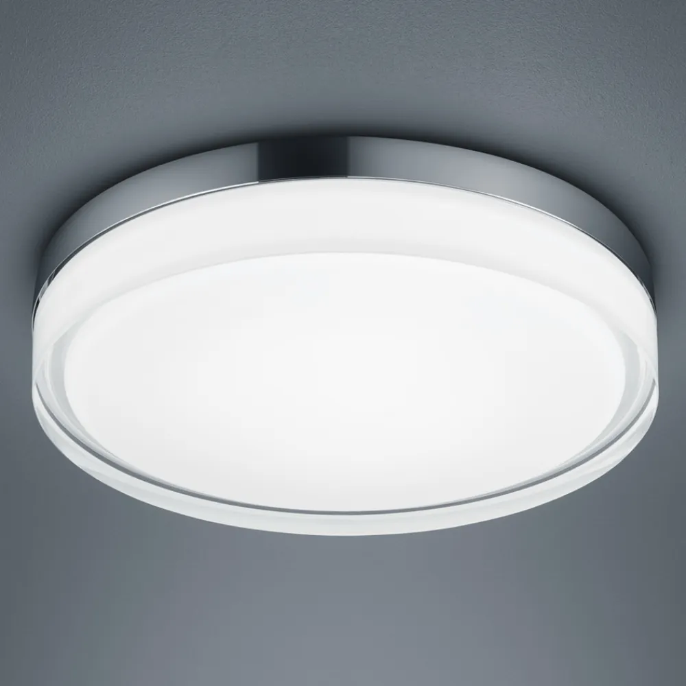Tana LED-loftslampe, krom, Ø 33 cm^Helestra