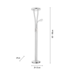Helia LED-gulvlampe med læselampe, stål^JUST LIGHT. GmbH Online