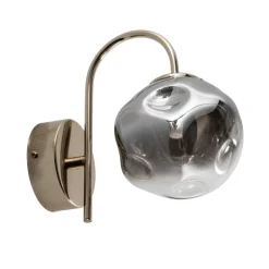 Herman væglampe, guldfarvet, højde 23 cm, glas, jern^Lucea Discount