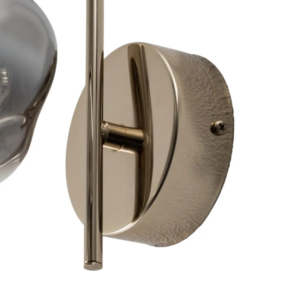 Herman væglampe, guldfarvet, højde 23 cm, glas, jern^Lucea Discount