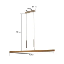 HerzBlut Leonora hængelampe Up&Down, 160 cm, natur