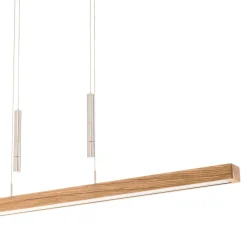 HerzBlut Leonora hængelampe, Down, 121 cm natur eg