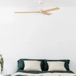 Heywood M loftventilator, DC, hvid/lyst træ^FARO BARCELONA Sale