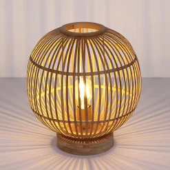 Globo Bordlamper>Hildegard bordlampe af bambus, Ø 30 cm