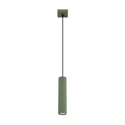 Hængelampe ALORA, olivengrøn, Ø 8 cm, metal, GU10^SOLLUX LIGHTING Online