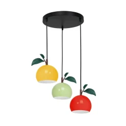 Luminex Hængelampe Apple mix, farverig, metal, Ø 42 cm, 3 lyskilder, E27