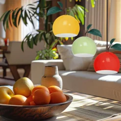 Luminex Hængelampe Apple mix, farverig, metal, Ø 42 cm, 3 lyskilder, E27