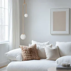 Hængelampe AV-1897-2BSA 2 glaskugler, guld^Avonni Hot